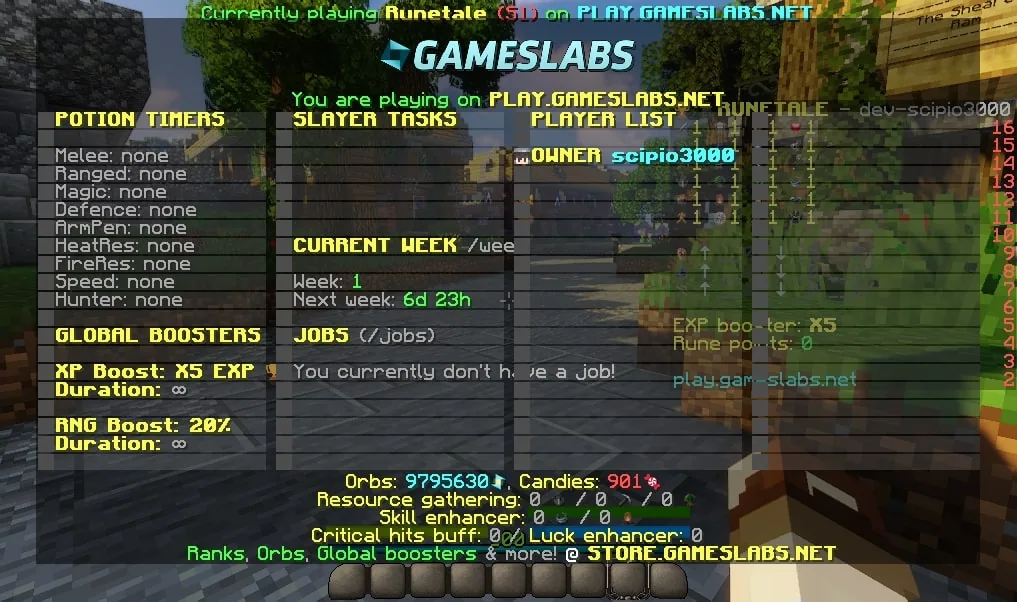 The overlay that tracks your job, week and boosters