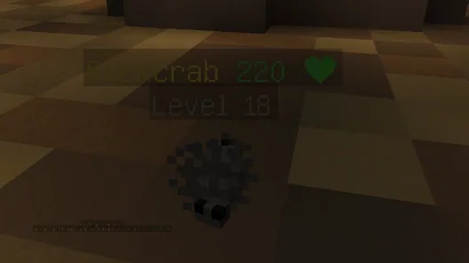 A rock crab: a large health bar behind almost no defence