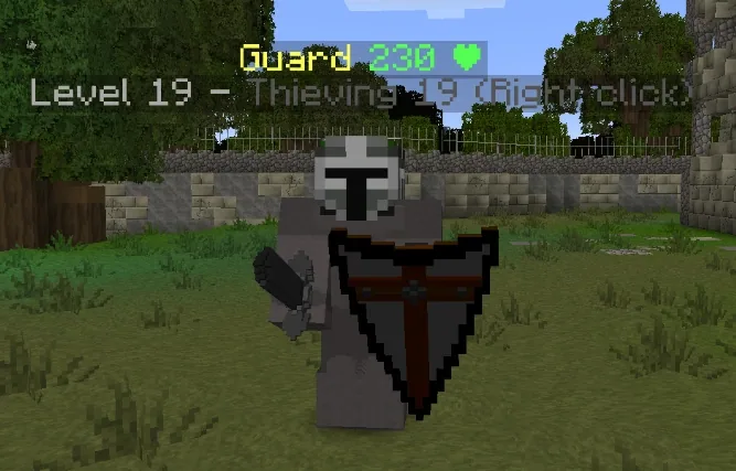 A town guard, and a bank never far away