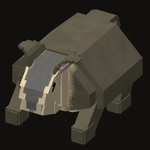 A chinchompa, caught by Hunter and thrown by Ranged